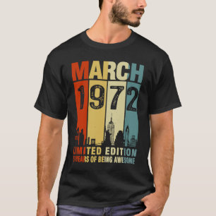 T-shirt Vintage mars 1972 51e anniversaire 51 ans