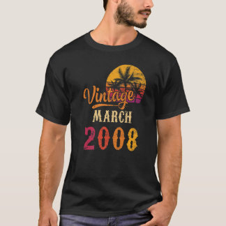 T-shirt Vintage Mars 2008 15ème Anniversaire Pour 15 Ans