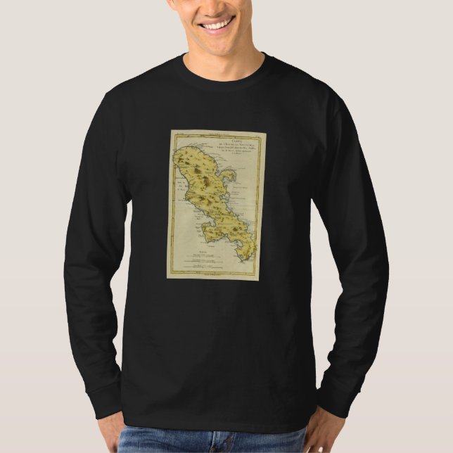T-shirt Vintage Martinique Map 1780 (Devant)