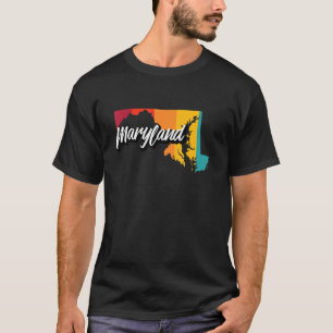 T-shirt Vintage Maryland Retro les années 70 Stripes Maryl