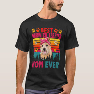 T-shirt Vintage Meilleur Norwich Terrier Maman Jamais mign