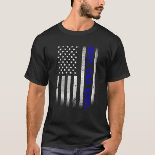 T-shirt Vintage Meilleur papa Jamais Drapeau Américain Dis