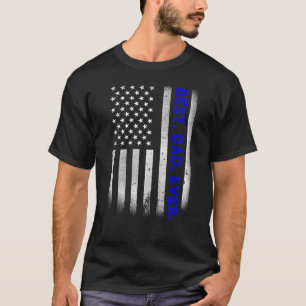 T-shirt Vintage Meilleur papa Jamais Drapeau Américain Dis