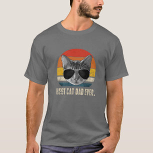 T-shirt Vintage Meilleur père de chat Jamais Rétro Chat 