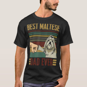 T-shirt Vintage Meilleur Père Maltais Jamais Dog Hommes Fê