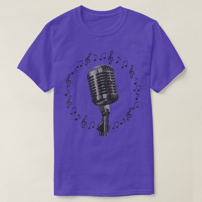 T-shirt Vintage Microphone Music 3158 (Design devant)