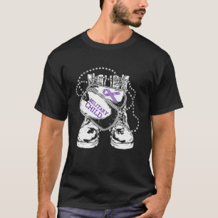 T-shirt Vintage Military Child Month Warrior Army Shoes