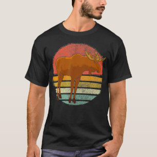 T-shirt Vintage Moose Animal Retro Mooses Lover