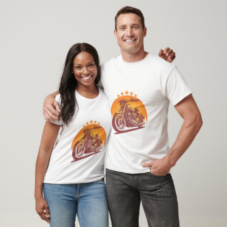 T-shirt Vintage Motorcycle Sunset | Biker Ride Tee