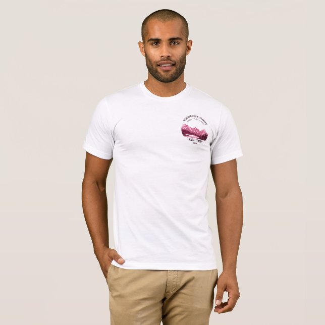 T-shirt Vintage Mountain Sunset lac extérieur Retourne rou (Devant entier)