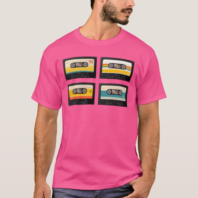 T-shirt vintage music cassette boy (Devant)