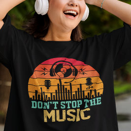 T-shirt Vintage N’arrêtez pas les écouteurs musiciens