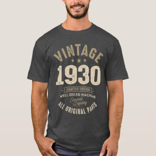 T-shirt Vintage Né en 1930 - 92e anniversaire Retro Classi