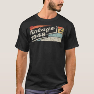 T-shirt Vintage Né En 1948 74e Anniversaire 74 Anniversair