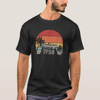 T-shirt Vintage Né En 1958 64e Anniversaire 64 Ans