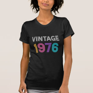 T-shirt Vintage Né en 1976 Multicolor Anniversaire