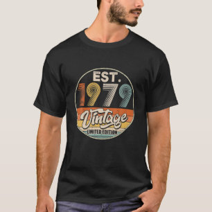 T-shirt Vintage Né En 1979 Anniversaire Année Mariage