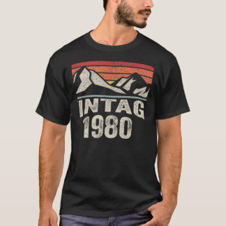 T-shirt Vintage Né En 1980 42e Anniversaire 42 Ans