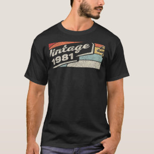 T-shirt Vintage Né En 1981 41ème Anniversaire 41 Ans