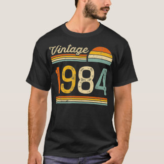 T-shirt Vintage Né en 1984 Anniversaire rétro