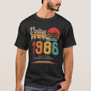 T-shirt Vintage Né En 1986 Anniversaire Année Mariage A
