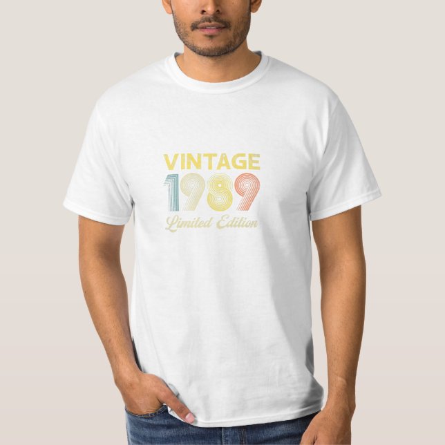 T-shirt Vintage Né En 1989 (Devant)