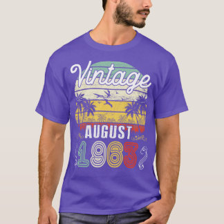 T-shirt Vintage Né En Août 1963 Joyeux Anniversaire 57 Ann