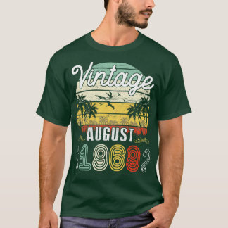 T-shirt Vintage Né En Août 1969 Joyeux Anniversaire 51 Ann