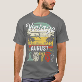 T-shirt Vintage Né En Août 1975 Joyeux Anniversaire 45 Ann