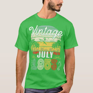 T-shirt Vintage Né En Juillet 1953 Joyeux Anniversaire 67