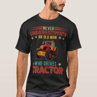 T-shirt Vintage N'estimez jamais un vieil homme conduit un