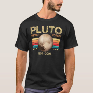 T-shirt Vintage Never Forget Pluto Nerdy Astronomy Space S
