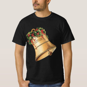 T-shirt Vintage Noël Cloches Dorées, Vœux de la Saison