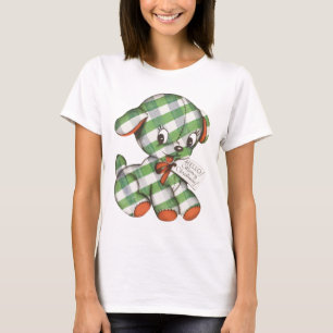 T-shirt Vintage Noël En vichy Chien Chien coquelicot anima