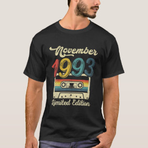 T-shirt Vintage November 1993 Cassette 28Th Birthday Decor
