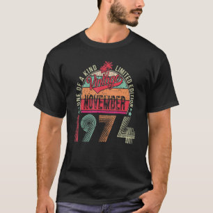 T-shirt Vintage novembre 1974 48 Ans 48e Anniversaire M