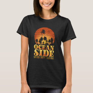 T-shirt Vintage Oceanside San Diego Palmiers Vagues de Sur