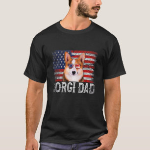 T-shirt Vintage Papa Chien Rétro Papa Corgi Fête des Pères
