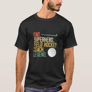 T-shirt Vintage Papa Superhero Pour Un Entraîneur De Hocke