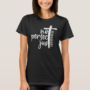T-shirt Vintage Pas Parfait Juste Pardonne Croix Chrétienn