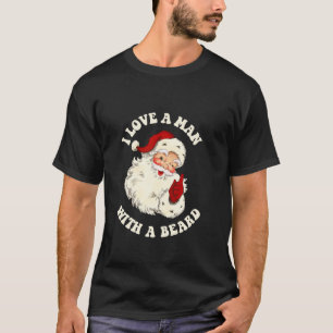 T-shirt Vintage Père Noël Fun Retro J'Aime Un Homme Avec U