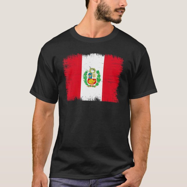 T-shirt Vintage Peru Flag Peruvian Independence Day (Devant)