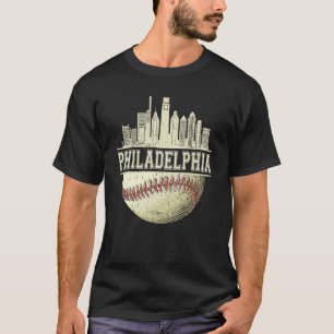 T-shirt Vintage Philadelphie Baseball Skyline Retro Philly