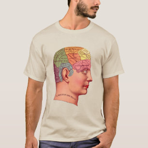 T-shirt Vintage Phrenologie Chef Mineur Carte du cerveau