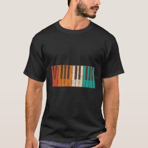 T-shirt Vintage Piano Keyboard Musicien Musique Lover Pian