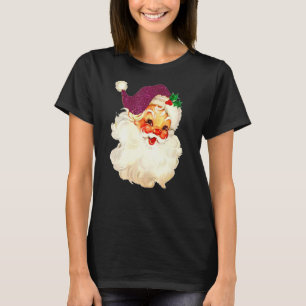 T-shirt Vintage Pink Santa Claus Pink Noël 2