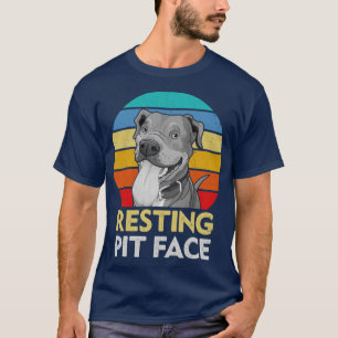 T-shirt Vintage Pitbull Repose Pit Face Drôle Pitbull Lov