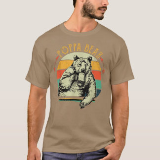 T-shirt Vintage Poppa Bear Shirt Funny Fathers Day 