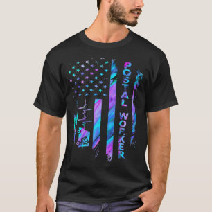 T-shirt Vintage Postal Worker American Flag US Postal Serv
