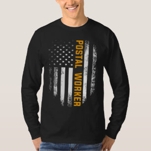 T-shirt Vintage Postal Worker American Flag US Postal Serv